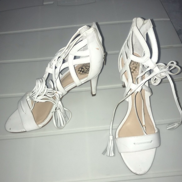 Vince Camuto White open toe Stilletos - Picture 3 of 7